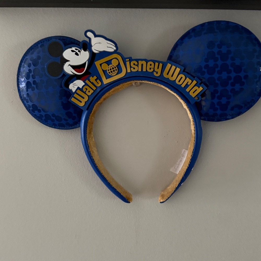 Disney Blue Sequin Mickey Mouse Ears Headband
